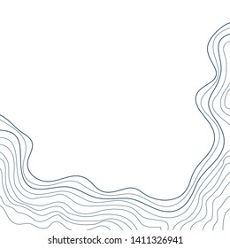 topographic map , vector illustration ,abstract height lines on white background