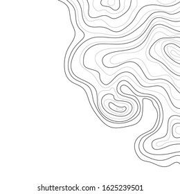 topographic map, vector illustration, abstract height lines isolated on white background
