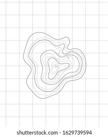 topographic map, vector illustration, abstract height lines isolated on white background