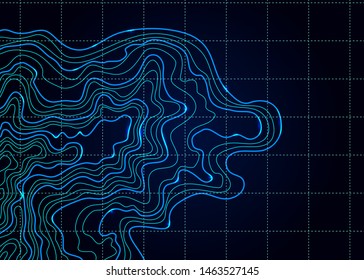 topographic map vector illustration , backlight ,vector , blue