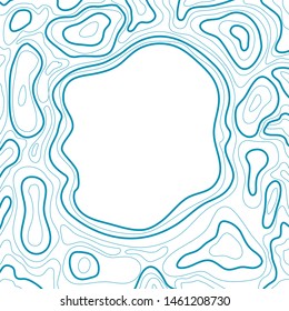 topographic map , vector illustration, blue abstract height lines isolated on white background