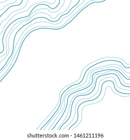topographic map , vector illustration, blue abstract height lines isolated on white background