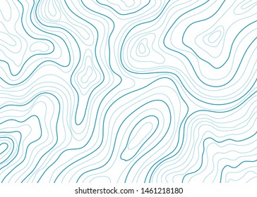 topographic map , vector illustration, blue abstract height lines isolated on white background