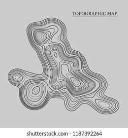 Topographic map. Vector illustration. Contour map background