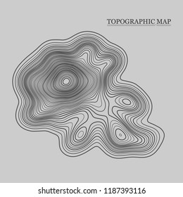 Topographic map. Vector illustration. Contour map background
