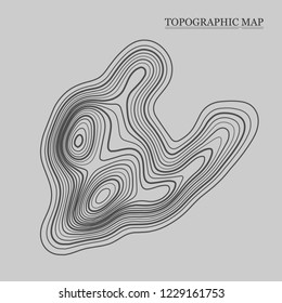 Topographic map. Vector illustration. Contour map background