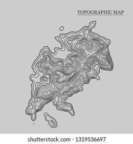 Topographic map. Vector illustration. Contour map background