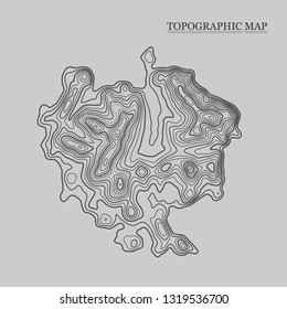Topographic map. Vector illustration. Contour map background