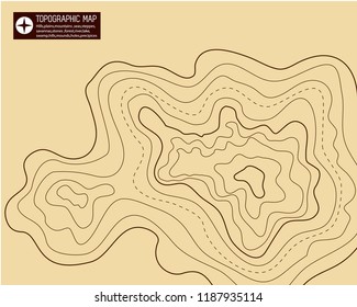 topographic map vector illustration isolated on light brown background, line vector
