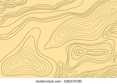 topographic map vector illustration , light brown background, lines