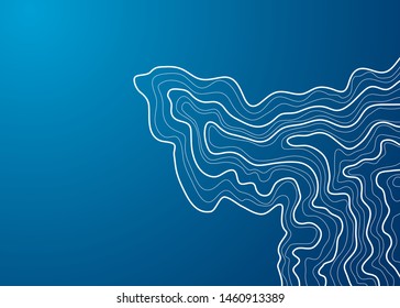 topographic map , vector illustration on blue background