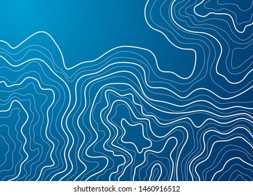 topographic map , vector illustration on blue background
