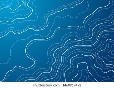 topographic map , vector illustration on blue background