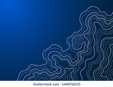 topographic map , vector illustration on blue background
