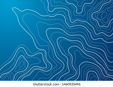 topographic map , vector illustration on blue background