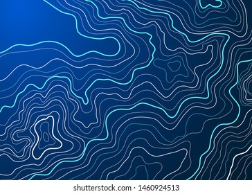 topographic map , vector illustration on blue background