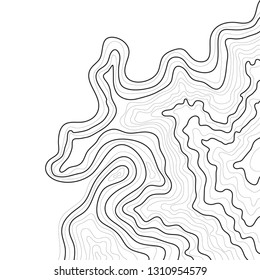 topographic map, vector illustration, wavy black lines, on white background