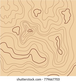 topographic map , vector, light brown