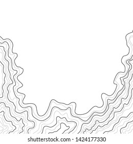 topographic map vector,elevation lines isolated on white background
