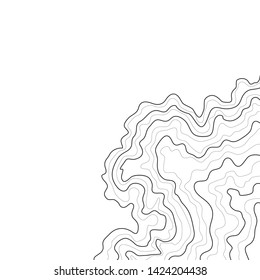 topographic map vector,elevation lines isolated on white background