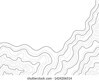 topographic map vector,elevation lines isolated on white background