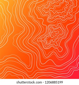 topographic map, white abstract height lines, vector illustration