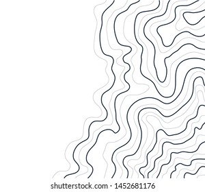 topographic map,abstract height lines , vector illustration isolated on white background