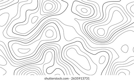 Topografia Mapeamento Artwork Inspirado por Mapas de Pesquisa Histórica, Apresentando Elegantes Linhas de Contorno Esboçado à Mão e um Tema de Aventura ao Ar Livre Cessado.
