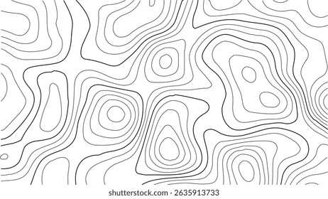 Topografia Mapeamento Artwork Inspirado por Mapas de Pesquisa Histórica, Apresentando Elegantes Linhas de Contorno Esboçado à Mão e um Tema de Aventura ao Ar Livre Cessado.