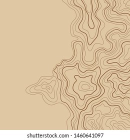 topographic maps , abstract height lines on brown background ,vector