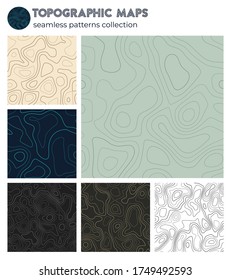 Topographic maps. Amazing isoline patterns, seamless design. Astonishing tileable background. Vector illustration.