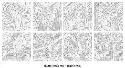 Topographic maps set. Abstract vector illustration.