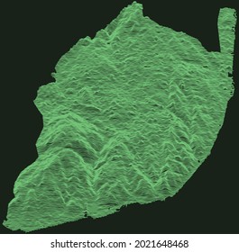 Topographic military radar tactical map of Lisbon, Portugal with emerald green contour lines on dark green background