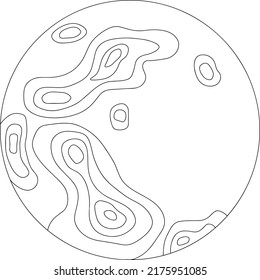 topographische Mondkarte, Konturlinien Hintergrund