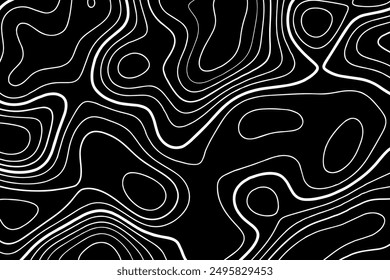 Topographic mp background.Shape contour line map of the terrain.