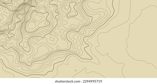 Topographic pattern texture. Brown contours vector topography. Geographic mountain topographic. Map on land strok terrain. Elevation graphic contour height lines. Vector Illustration.