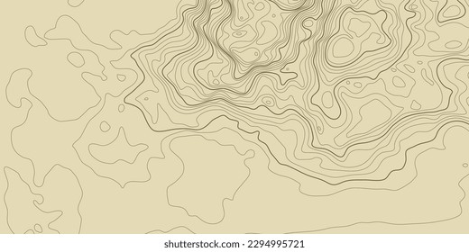 Textura de patrón topográfico. El marrón contesta la topografía vectorial. Topografía geográfica de montaña. Mapa en el terreno de la propiedad. Líneas de altura del contorno gráfico de elevación. Ilustración vectorial.