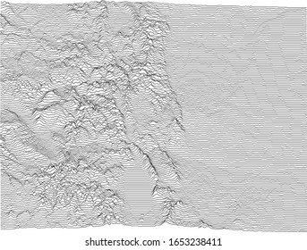 Topographic Relief Peaks and Valleys Map of US Federal State of Colorado