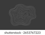 Topographic ring lines on black background. Abstract organic shape. Minimal eco vector background for branding or packaging.