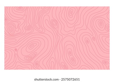 Topographic Simple Landscape Map with Lines, Outline Terrain. Banner with geographic mountain relief. Wavy abstract contour background with cartography texture 