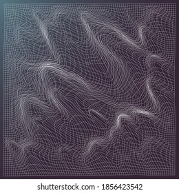 Topographic Terrain, Abstract Line Graphics.