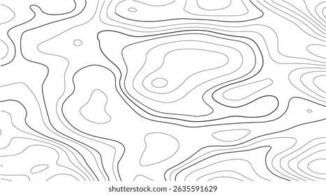 Topographic Terrain Pattern with Organic Landscape Lines and Earthy Tones, Capturing the Look and Feel of Traditional Wilderness Navigation Maps from the Past.