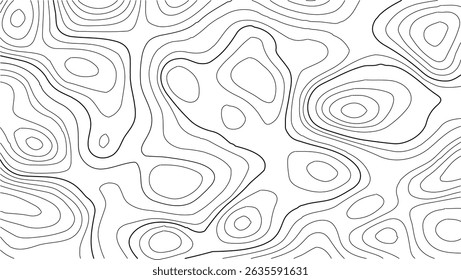 Padrão de terreno topográfico com linhas de paisagem orgânica e tons terrosos, capturando o olhar e a sensação dos mapas tradicionais de navegação de natureza selvagem do passado.