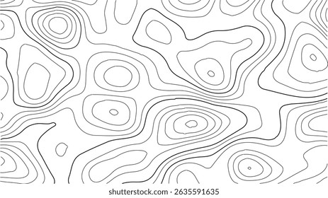Topographic Terrain Pattern with Organic Landscape Lines and Earthy Tones, Capturing the Look and Feel of Traditional Wilderness Navigation Maps from the Past.