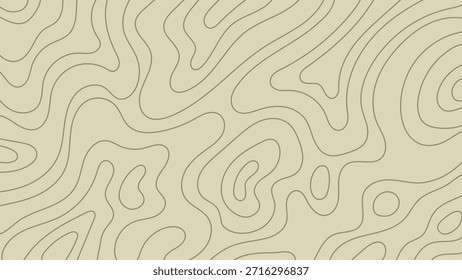 Linha de Textura Topográfica Plano de Fundo Amarelo Abstrato Padrão Sem Costura Design Minimalista Orgânico. Ilustração de vetor