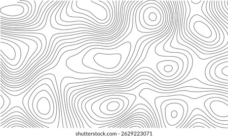 Mapa topográfico do contorno vetorial com Mountain Wave Relief. Abstract Topographic Wave Grid - Mapa da Montanha do Contorno do Vetor. Alívio de Montanha no Estilo de Contorno Vetorial - Fundo de Grade de Onda Topográfica.