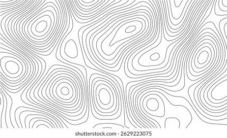Mapa topográfico do contorno vetorial com Mountain Wave Relief. Abstract Topographic Wave Grid - Mapa da Montanha do Contorno do Vetor. Alívio de Montanha no Estilo de Contorno Vetorial - Fundo de Grade de Onda Topográfica.