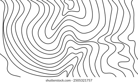 Fondo topográfico de mapa de contorno de línea ondulada