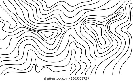 Topographic wavy line contour map background