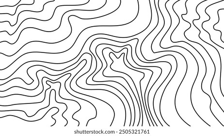 Topographic wavy line contour map background